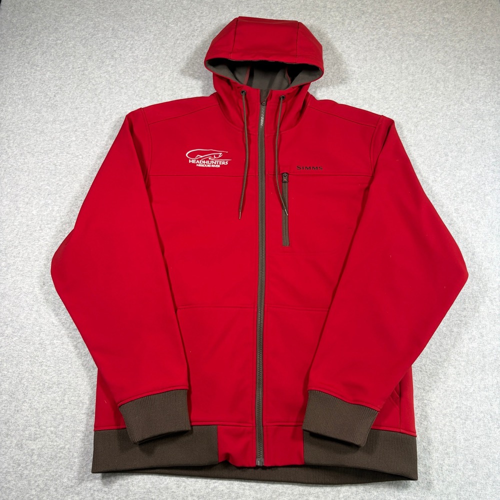 Simms Rogue Fleece Hoodie Jacket Mens XL Gray Full Zip Lined Fishing Outdoors